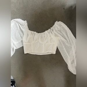 Shein long sleeve crop blouse